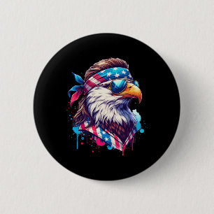 Badge Rond 5 Cm 4 juillet Aigle Funny Patriotique Juillet 4 Usa Mu