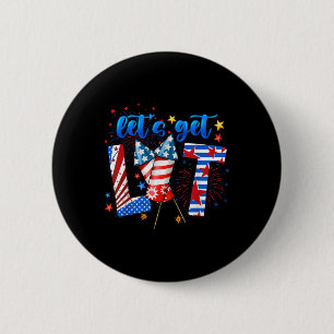 Badge Rond 5 Cm 4 juillet, allumons le feu d'artifice drôle patrio