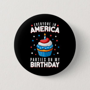 Badge Rond 5 Cm 4 juillet Anniversaire Fête Garçon Fille 4 Juillet