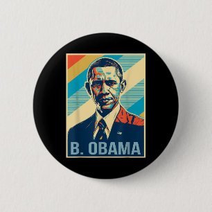 Badge Rond 5 Cm 4 juillet Barack Obama Président Retro Patriotique