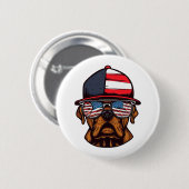 Badge Rond 5 Cm 4 juillet boîte (Devant & derrière)