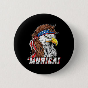 Badge Rond 5 Cm 4 juillet Byld Eagle Mullet Murica Usa Mería
