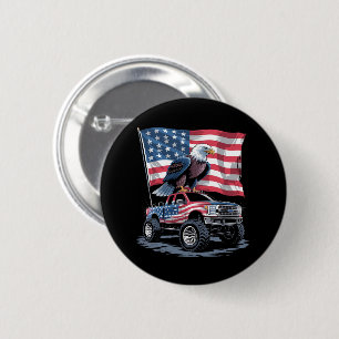 Badge Rond 5 Cm 4 juillet Drapeau américain patriotique aigle USA 