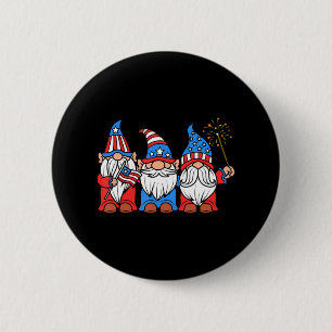 Badge Rond 5 Cm 4 juillet Fun Patriotic Gnomes USA Pride America