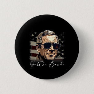 Badge Rond 5 Cm 4 juillet George W. Bush, partie Portrait du prési