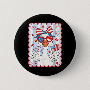 Badge Rond 5 Cm 4 juillet Mama Goose American Coquette Patriotique