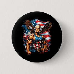 Badge Rond 5 Cm 4 juillet Patriotique Funny George Washington juil