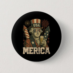Badge Rond 5 Cm 4 juillet patriotique Merica George Washington jui