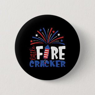 Badge Rond 5 Cm 4 juillet petit pétard pour bébé
