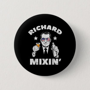Badge Rond 5 Cm 4 juillet Richard Mixin Nixon Président Patriot