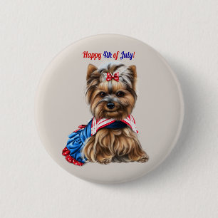 Badge Rond 5 Cm 4 juillet Schnauzer Puppy