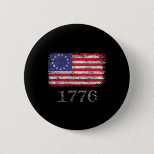 Badge Rond 5 Cm 4 juillet T Chemise Drapeau Américain Betsy Ross 1
