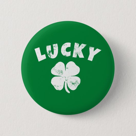 Badge Rond 5 Cm 4 Leaf Lucky Clover St. Patrick's Day (Devant)
