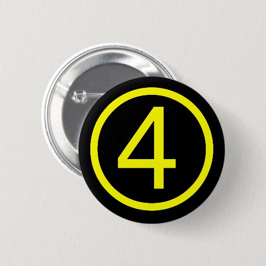Badge Rond 5 Cm 4 - numéro quatre (Devant & derrière)