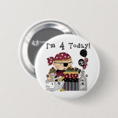Badge Rond 5 Cm 4e anniversaire Pirate Tshirts et cadeaux (Devant & derrière)