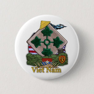 Badge Rond 5 Cm 4th infantry division vietnam war vets Button
