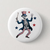 Badge Rond 5 Cm 4th of July Dancing Skeleton (Devant)