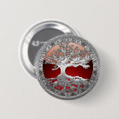 Badge Rond 5 Cm [500] Arbre Celtique de Vie [Argent] (Devant & derrière)