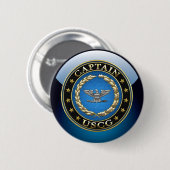 Badge Rond 5 Cm [500] Garde des côtes : capitaine (CAPT) (Devant & derrière)
