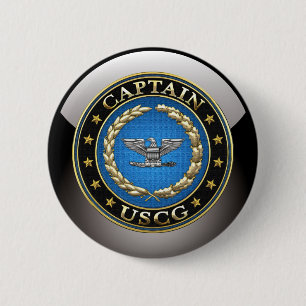 Badge Rond 5 Cm [500] Garde des côtes : capitaine (CAPT)
