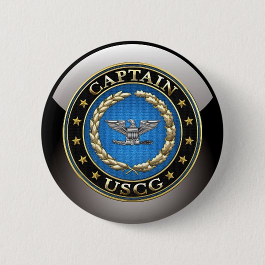 Badge Rond 5 Cm [500] Garde des côtes : capitaine (CAPT) (Devant)