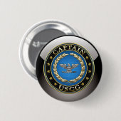 Badge Rond 5 Cm [500] Garde des côtes : capitaine (CAPT) (Devant & derrière)