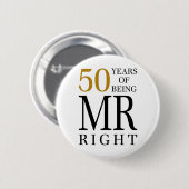 Badge Rond 5 Cm 50 ans de m. right (Devant & derrière)