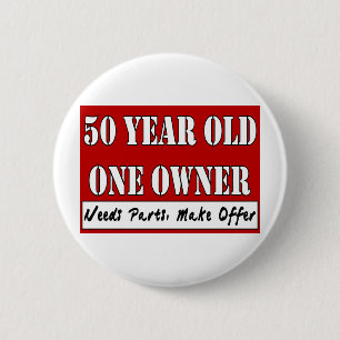 Badge Rond 5 Cm 50 ans, un propriétaire - les pièces des besoins