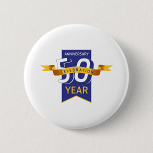 Badge Rond 5 Cm 50 e anniversaire