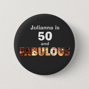 Badge Rond 5 Cm 50 et fabuleuse disco texte typographie