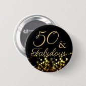 Badge Rond 5 Cm 50 et Fabuleux anniversaire (Devant & derrière)