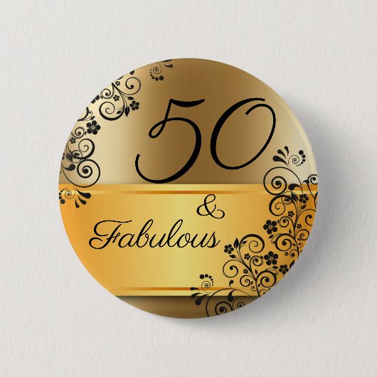 Badge Rond 5 Cm 50 et Fabulous Elegant (Devant)