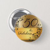 Badge Rond 5 Cm 50 et Fabulous Elegant (Devant & derrière)