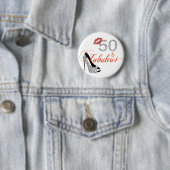 Badge Rond 5 Cm 50 et Parties scintillant fabuleuse 50e anniversai (En situation)