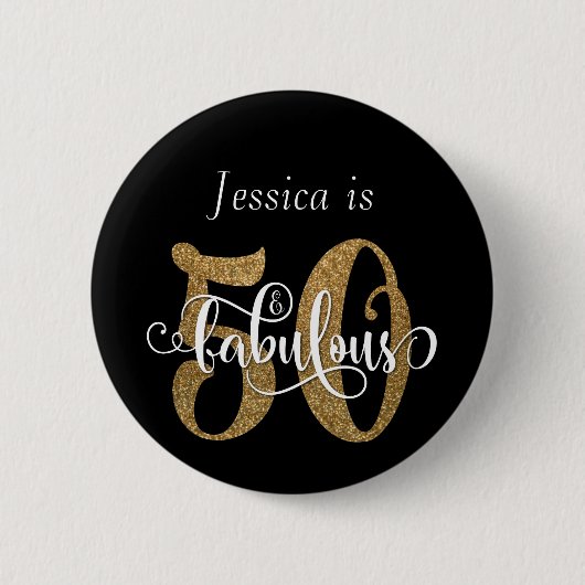 Badge Rond 5 Cm 50 et typographie fabuleuse de parties (Devant)
