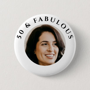 Badge Rond 5 Cm 50 & Fabuleux Photo Anniversaire