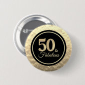 Badge Rond 5 Cm 50 & Fabulous Classy Black Gold (Devant & derrière)