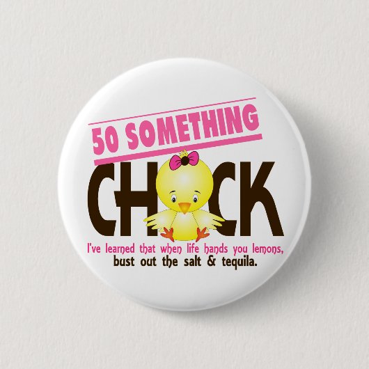 Badge Rond 5 Cm 50-Quelque chose poussin 4 (Devant)