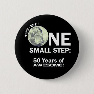 Badge Rond 5 Cm 50e anniversaire de l'atterrissage de la lune.