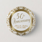 Badge Rond 5 Cm 50e anniversaire de Mariage d'or (Devant)