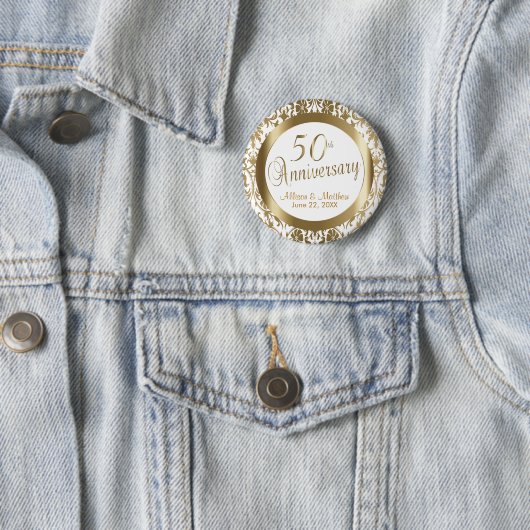 Badge Rond 5 Cm 50e anniversaire de Mariage d'or (En situation)