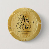 Badge Rond 5 Cm 50e anniversaire de Mariage d'or (Devant)