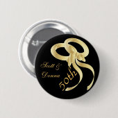 Badge Rond 5 Cm 50e anniversaire de Mariage d'or | Texte do-it-you (Devant & derrière)