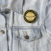 Badge Rond 5 Cm 50E Anniversaire Mariage Métallic Or & Noir (En situation)