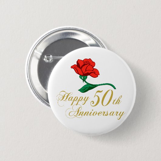 Badge Rond 5 Cm 50e Anniversary (Devant & derrière)