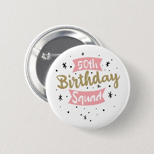 Badge Rond 5 Cm 50e Escouade d'anniversaire (Devant & derrière)