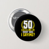 Badge Rond 5 Cm 50th Birthday, 50 Is The New... Funny 50 Years Old (Devant & derrière)