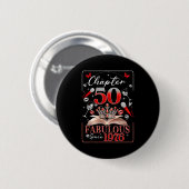 Badge Rond 5 Cm 50th Birthday Queen Chapter 50 Fabulous Since 1976 (Devant & derrière)