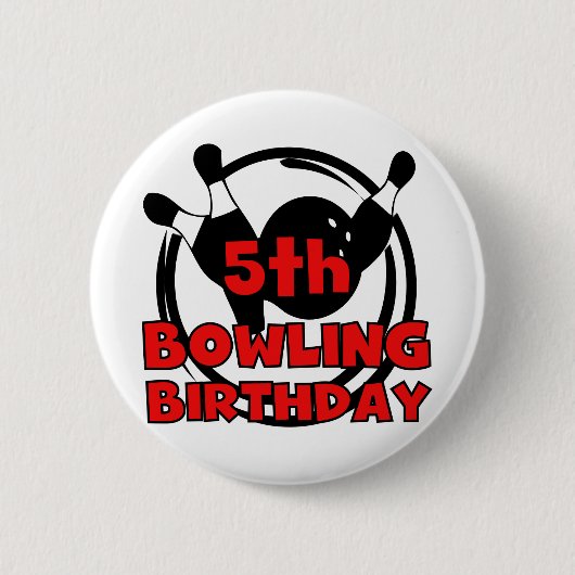Badge Rond 5 Cm 5e Bowling Anniversaire Tshirts et cadeaux (Devant)