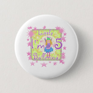 Badge Rond 5 Cm 5ème anniversaire de ballerine